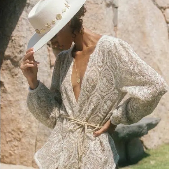 Lack of Color Seaside Boater Hat Ivory Medium 57cm Wide Brim - Picture 4 of 6